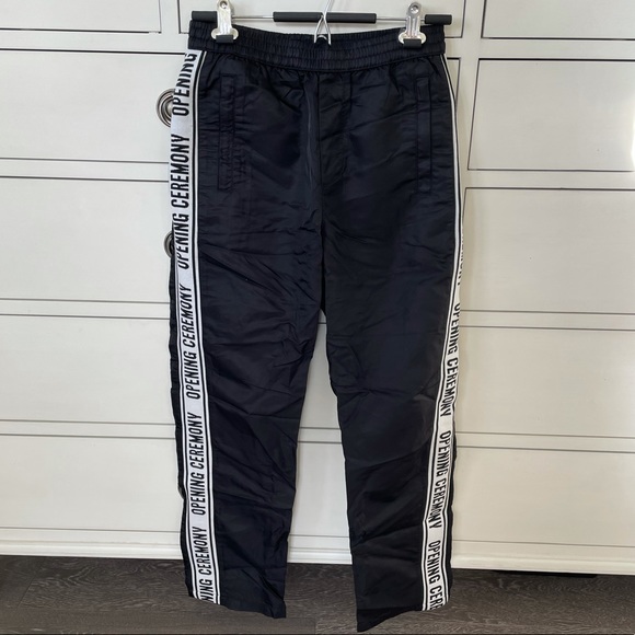 OPENING CEREMONY black nylon logo track pants - Picture 1 of 5